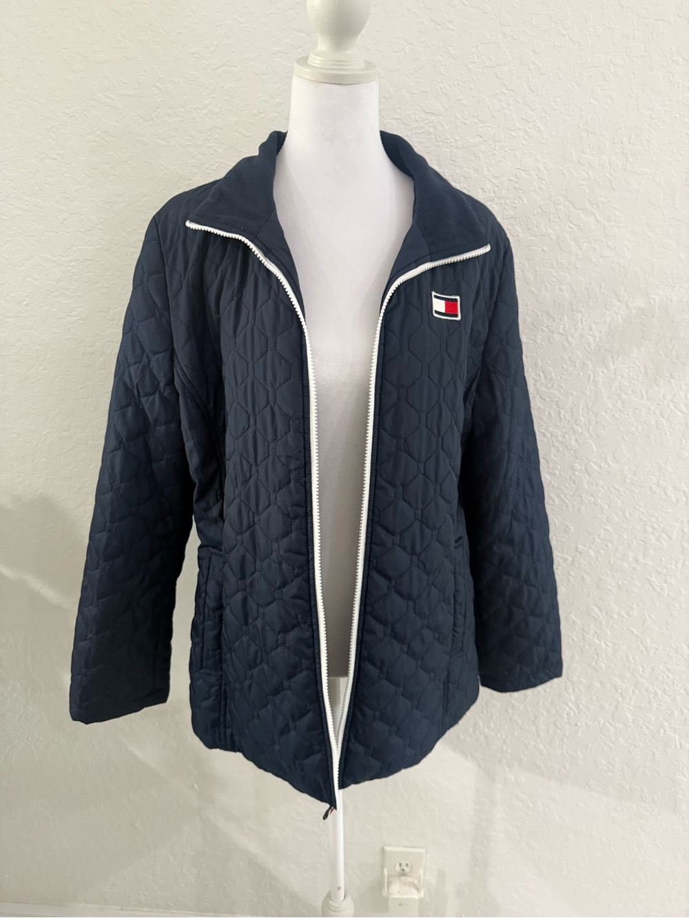 Tommy Hilfiger Navy Quilted Zip-Up Puffer Jacket